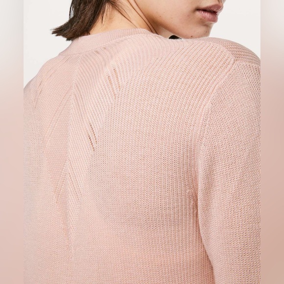 Lululemon Time To Restore Cashmere Knit Sweater Thumbholes - Misty Pink Size 8 - Picture 2 of 16